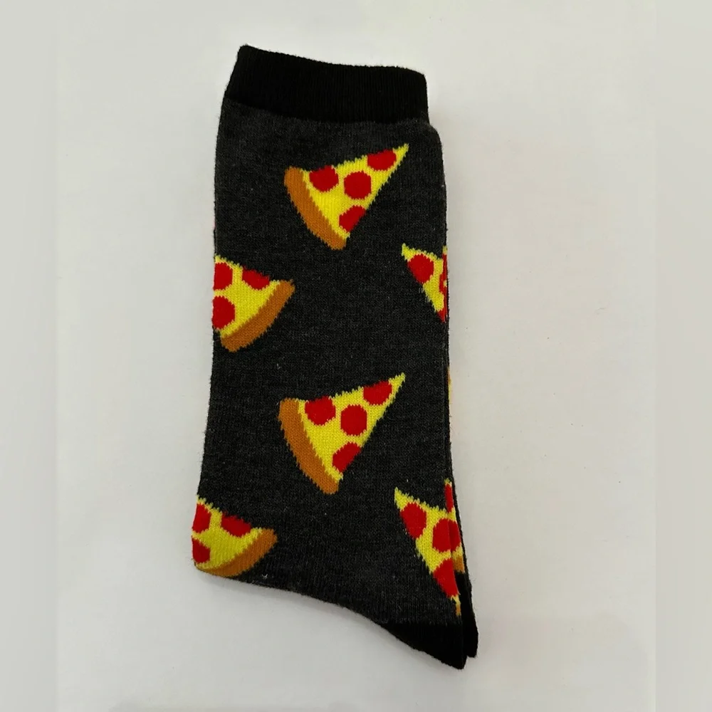 NWOT Men’s Pizza Graphic Socks in Dark Gray One Size